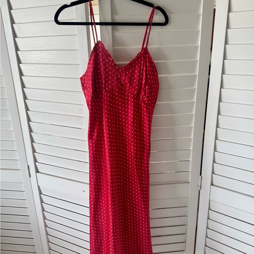 Japna Red Polka Dot Slip Dress